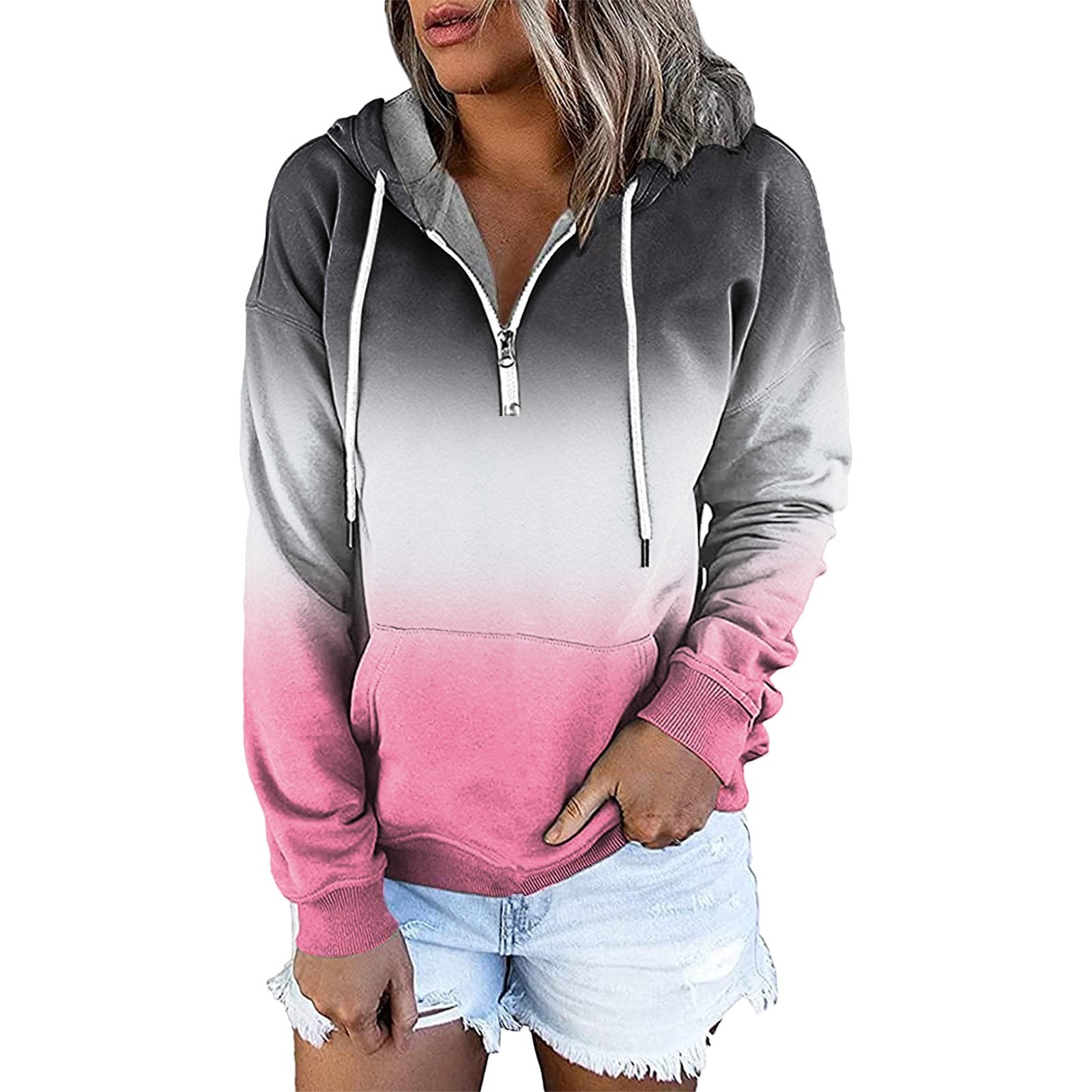 Sweat-shirt à capuche et cordon de serrage pour femme à manches longues – Coupe ample, 7 couleurs | S–2XL