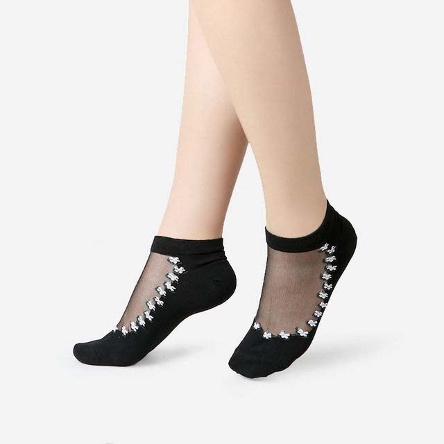 Women's Sheer Lace Mesh Ankle Socks