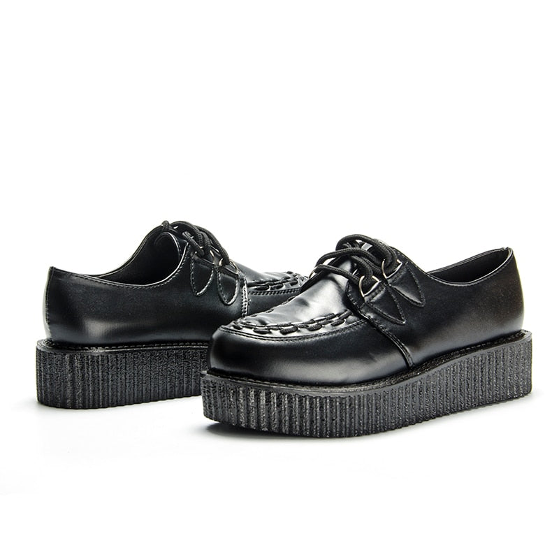 Women's Star Design Flat Platform Leather Shoes