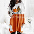 Women's Pumpkin Print Halloween Pocket Dress