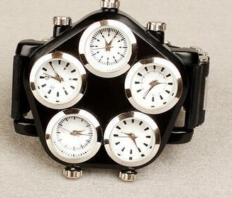 Oversized Five-Dial Quartz Watch