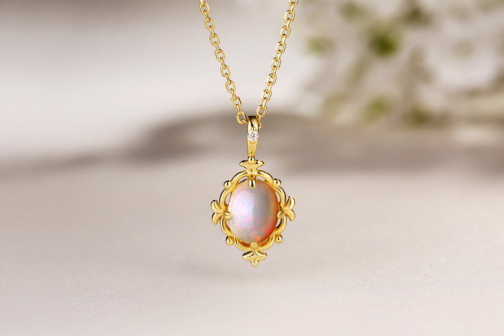 Pink Crystal Floral Pendant