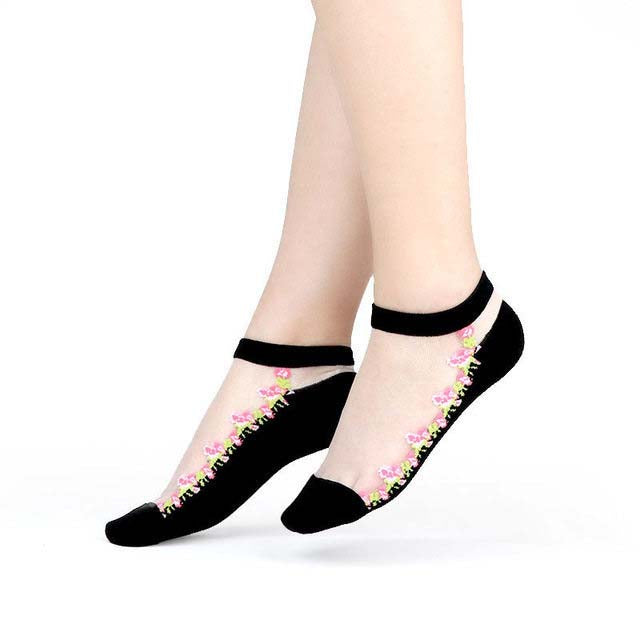 Women's Sheer Lace Mesh Ankle Socks