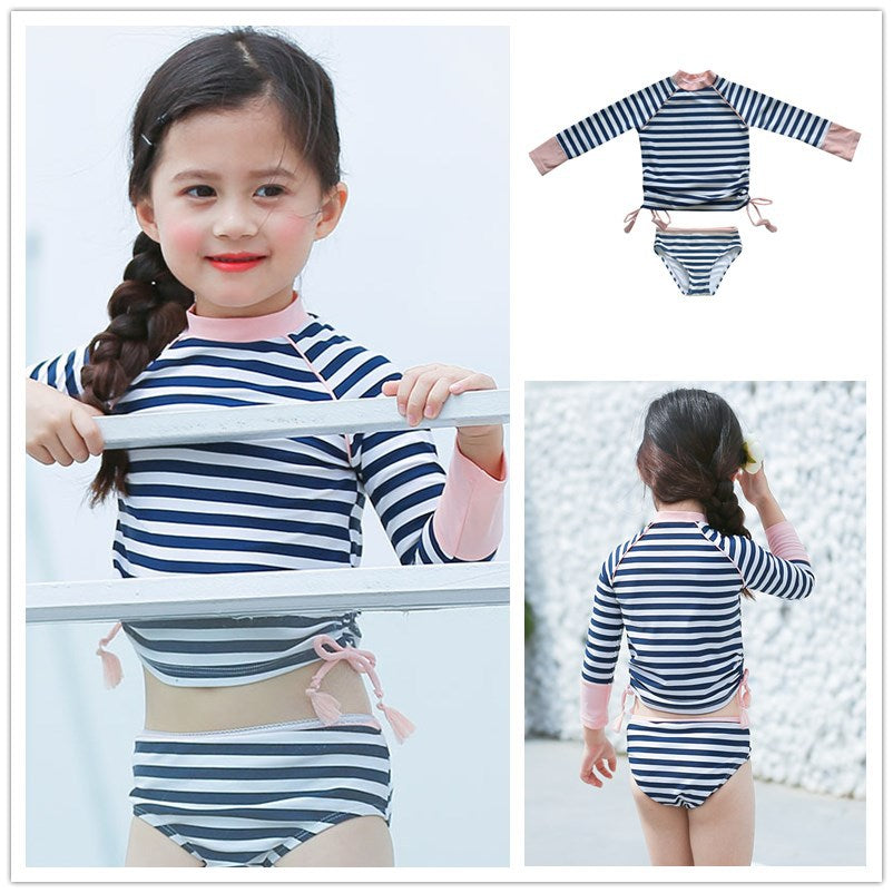 Kids' Long Sleeve Floral Swimsuit Set