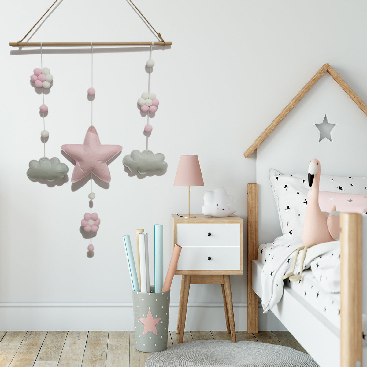 Nordic Stil Kinderzimmer Sterne und Wolken Wanddekoration