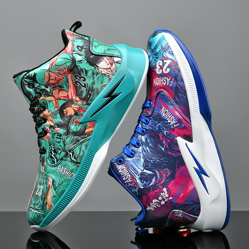 Herren Graffiti High-Top Basketballschuhe | Autumn Street Style Sneaker