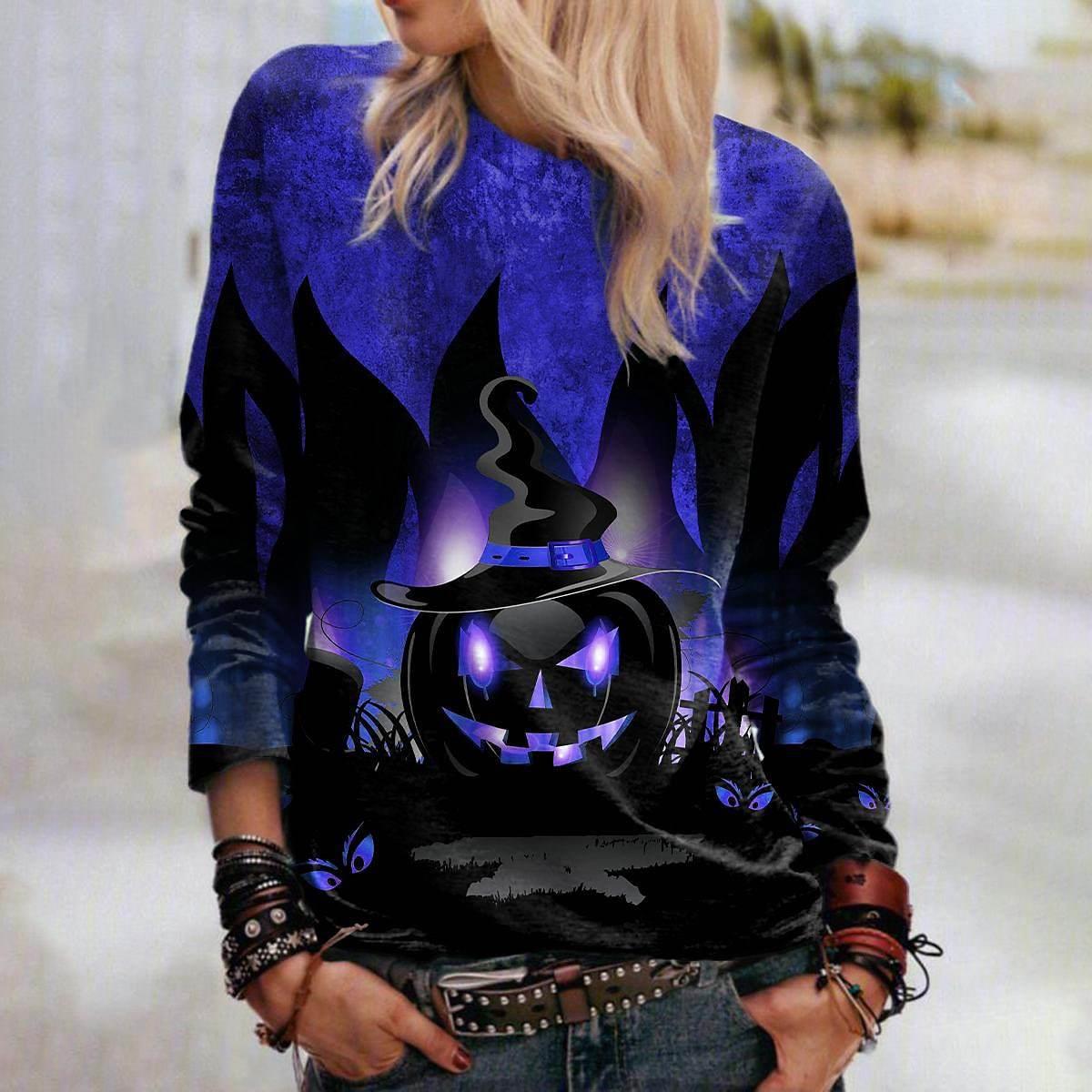 Women's Halloween Graphic Loose-Fit Sweatshirt