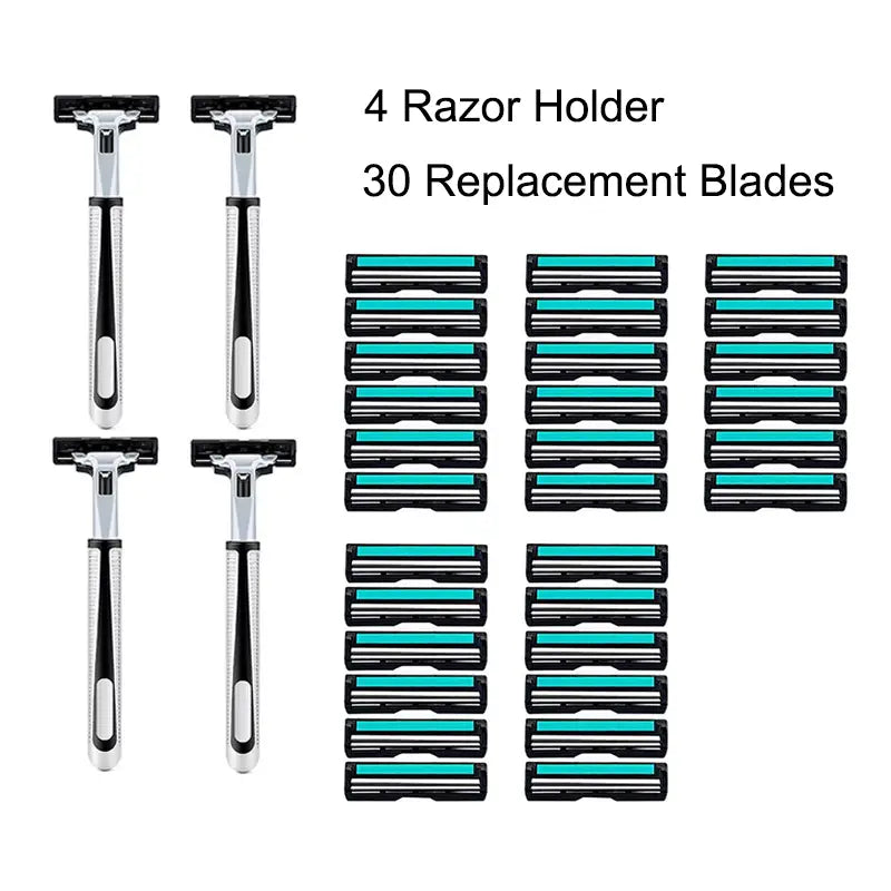 Manual Razor Shave Set with Replacement Blades