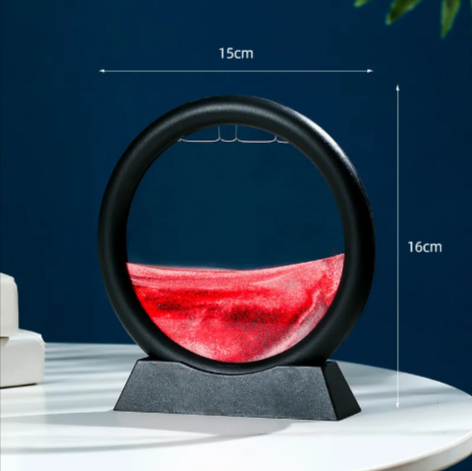Round Quicksand Motion Art Decor – Mesmerising Desk Ornament