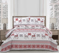 Christmas Snowflake Elk Quilt Set, Queen