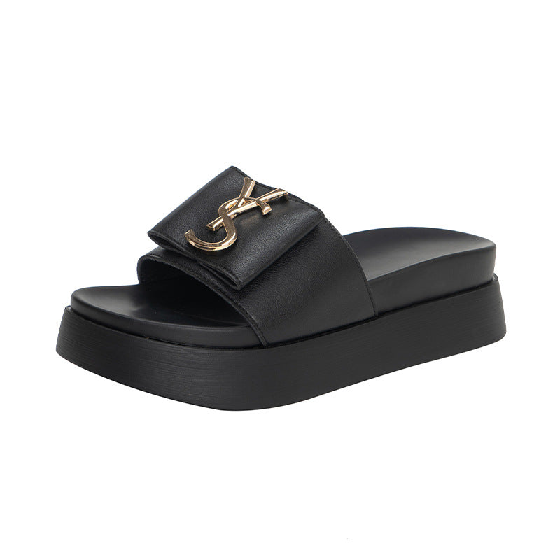 Women's Fashion Thick-Soled Leather Sandals