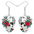 LONYOO Rose Sugar Skull Drop Earrings