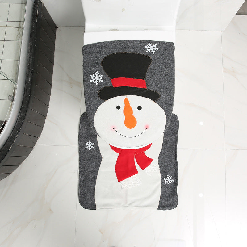 Christmas Bathroom Set – Shower Curtain, Toilet Cover & Bath Mat
