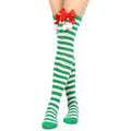 Women's Puff Ball Bow Over-Knee Christmas Socks