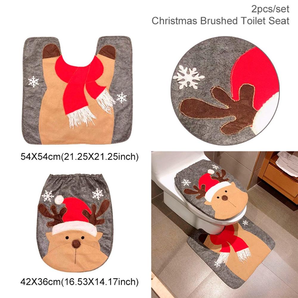 Christmas Bathroom Set – Shower Curtain, Toilet Cover & Bath Mat