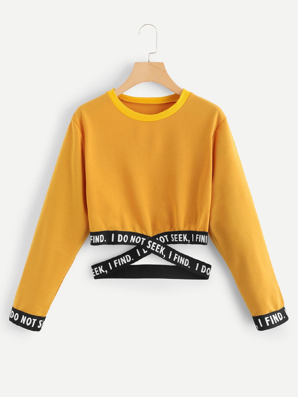 Sweat-shirt à manches longues avec motif lettre – Pull décontracté en coton blanc, jaune et rouge | Tailles S–2XL