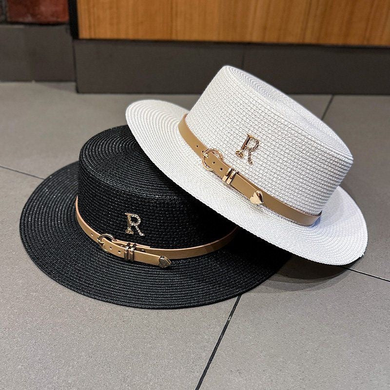 Women's Rhinestone Straw Sun Hat
