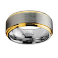 Gold-Tone Stepped Tungsten Band Ring