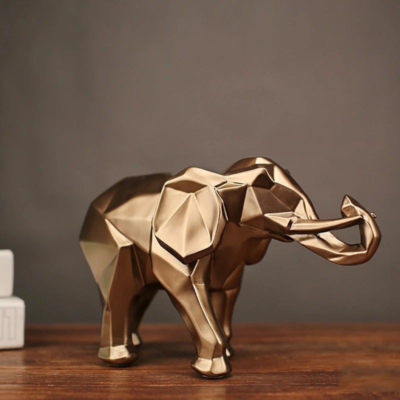 Geometric Faceted Elephant Sculpture - Modern Home Decor & Gift