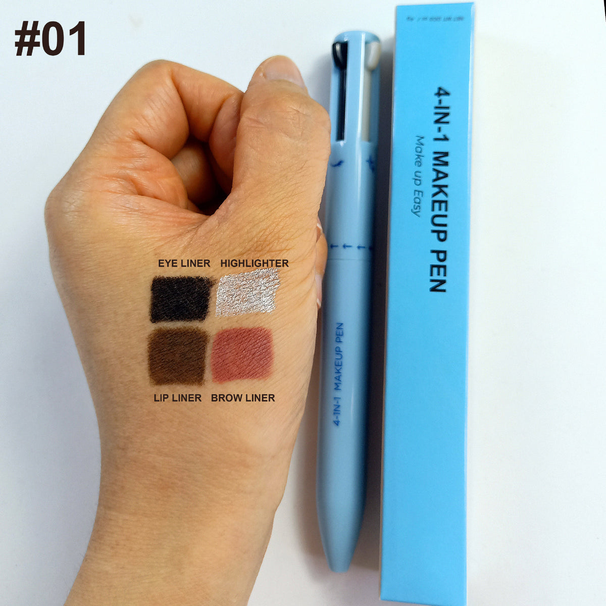 4-in-1 Makeup Pen – Lip Liner, Highlighter, Eyeliner & Brow Pencil