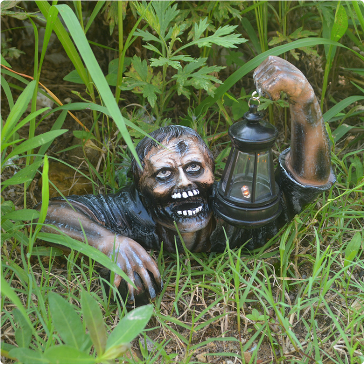 Hand-Painted Zombie Halloween Lantern