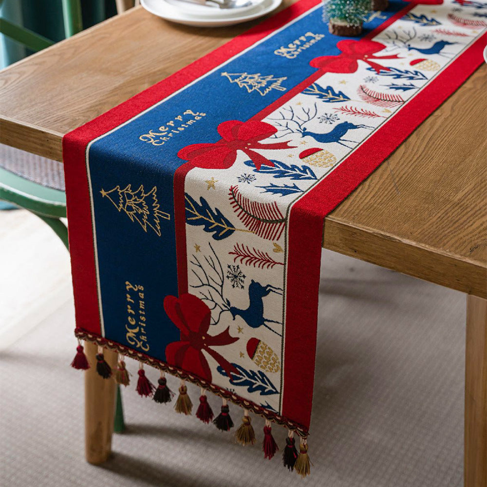 Christmas Table Runner with Tassels