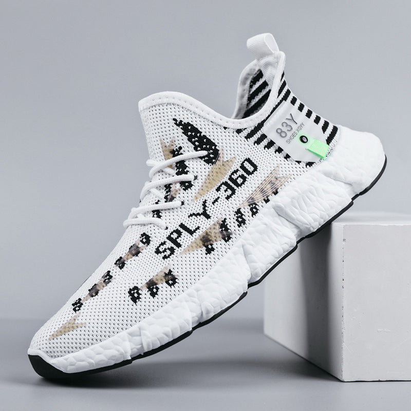 Glow-in-the-Dark Sports Sneakers for Men – Breathable Mesh, EU 39–44
