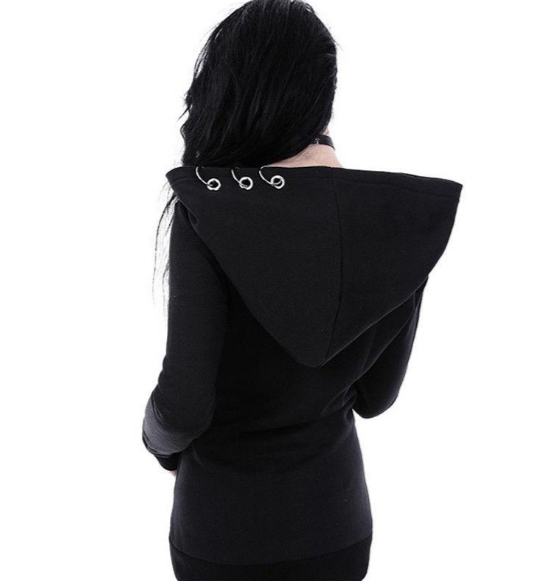Long-Sleeve Ring-Detail Hoodie