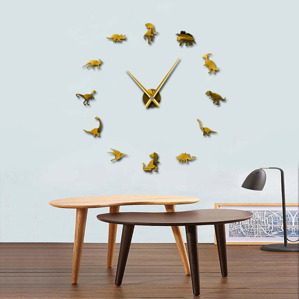Dinosaurier-Wanduhr aus Acryl für Wohnzimmerdeko