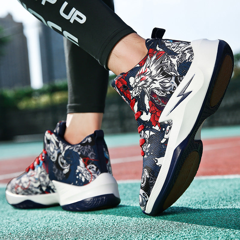 Men's Graffiti High-Top Basketball Shoes | Autumn Street Style Trainers