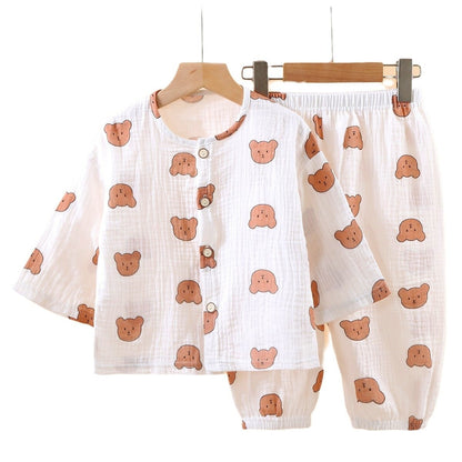 Spring and Summer Girls' Pajamas Clothing Set