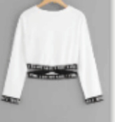 Letter Tie Long Sleeve Sweatshirt