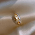 Gold-Tone Open Zircon Ring