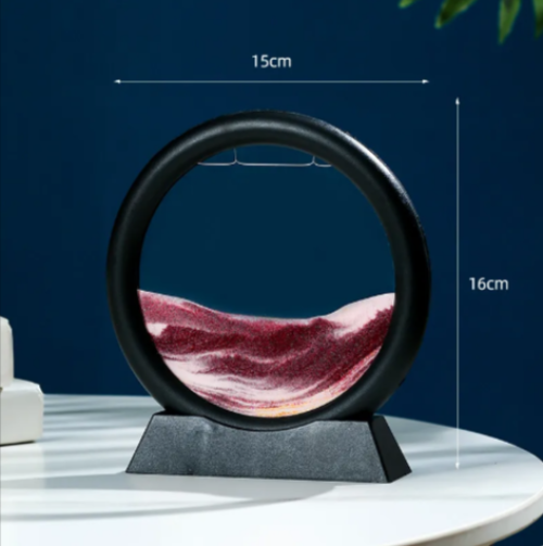 Round Quicksand Motion Art Decor – Mesmerising Desk Ornament