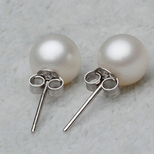 925 Silver Pearl Stud Earrings for Women