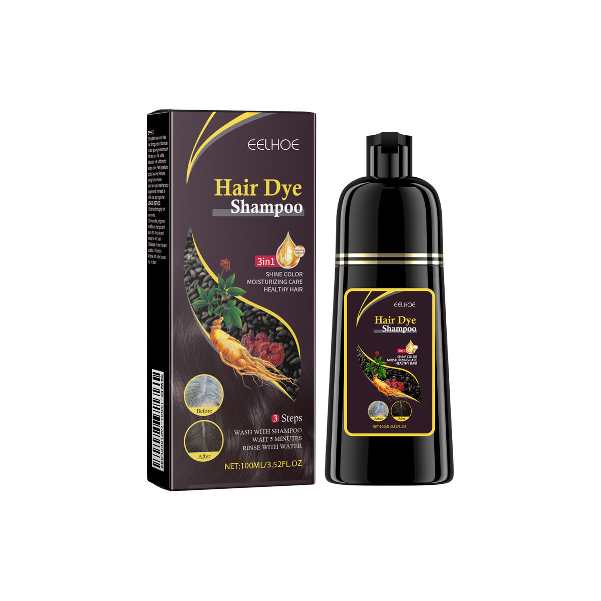 EELHOE Herbal Shampoo with Fo-Ti Essence – Natural Hair Darkening & Nourishing Care