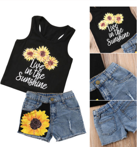 Kids' Denim Vest & Shorts Set
