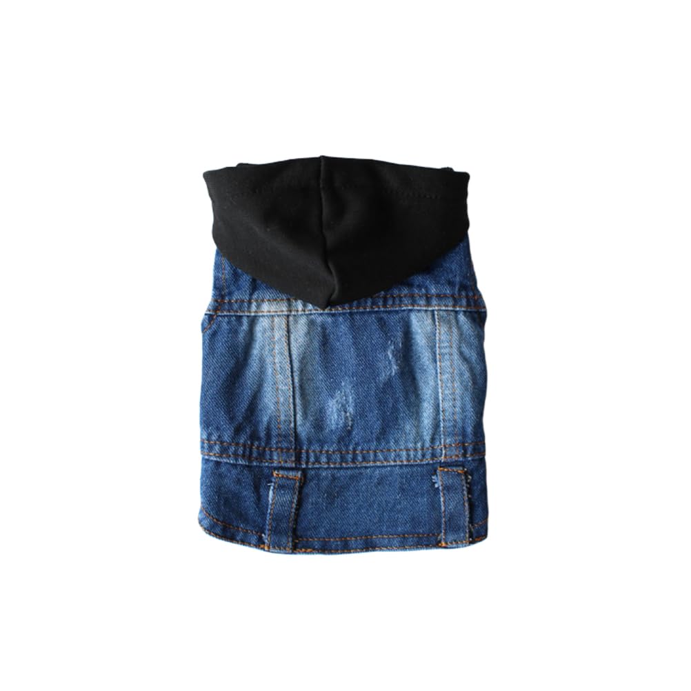 Kleine Hunde Jeansjacke & Kapuzenpullover – Jeanswesten-Outfit für Welpen
