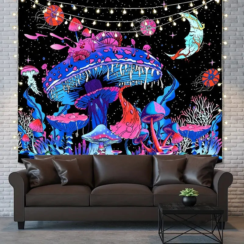 Pilz-Wandbehang mit Sternenhimmel für Raumdekoration 152x200cm