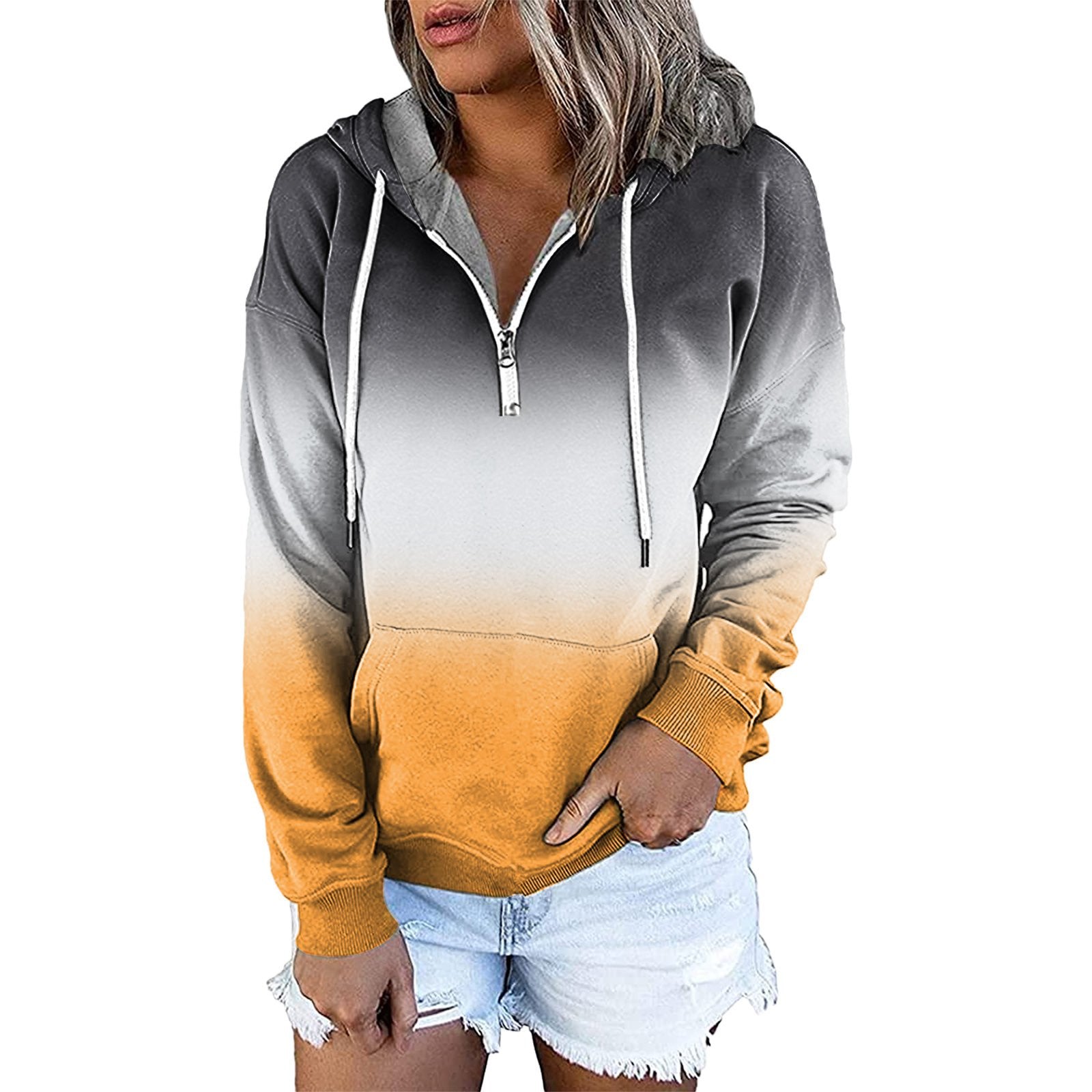 Hooded Drawstring Long Sleeve Women's Sweatshirt