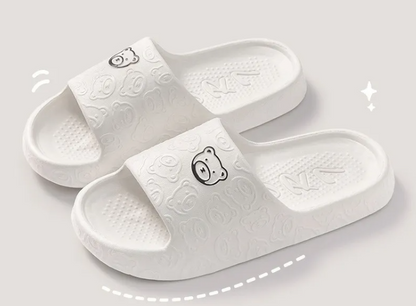 Cute Bear Women's Slippers – Soft Plush Indoor House Shoes