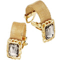 HAWSON Men's Crystal Stone Chain Cufflinks – Gold Tone Shirt Accessories with Luxury Gift Box