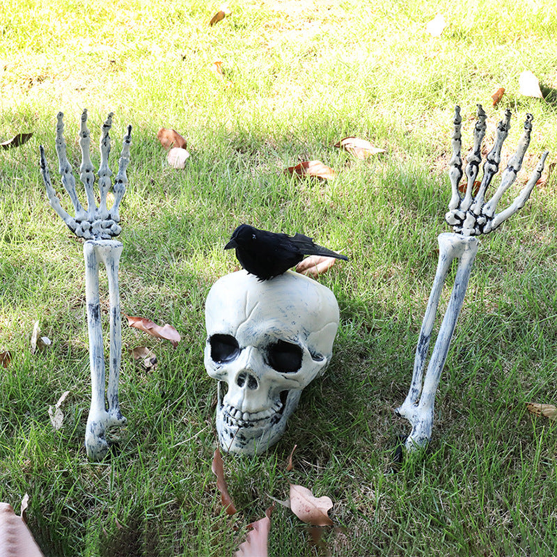 Halloween Skeleton Garden Decor – Glowing Skull & Hand Stakes