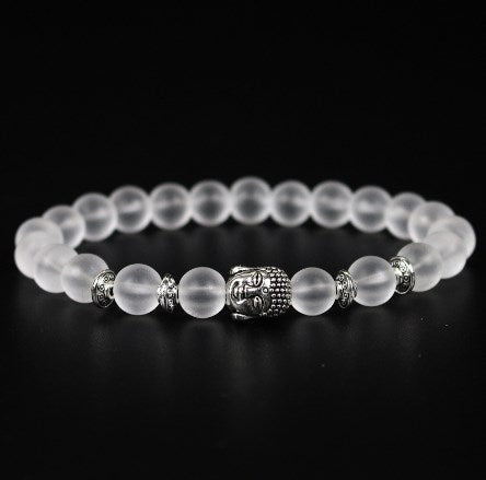 Matte Stone Bead Buddha Bracelet
