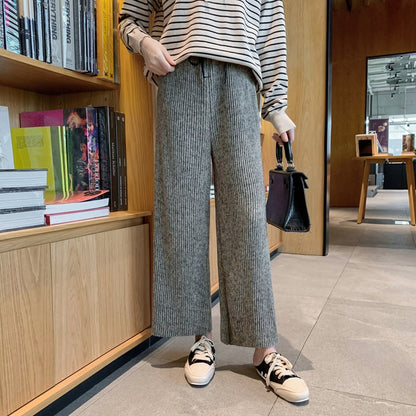 Women's Knitted Nursing Two-Piece Set | Wide-Leg Pants | Maternity Loungewear