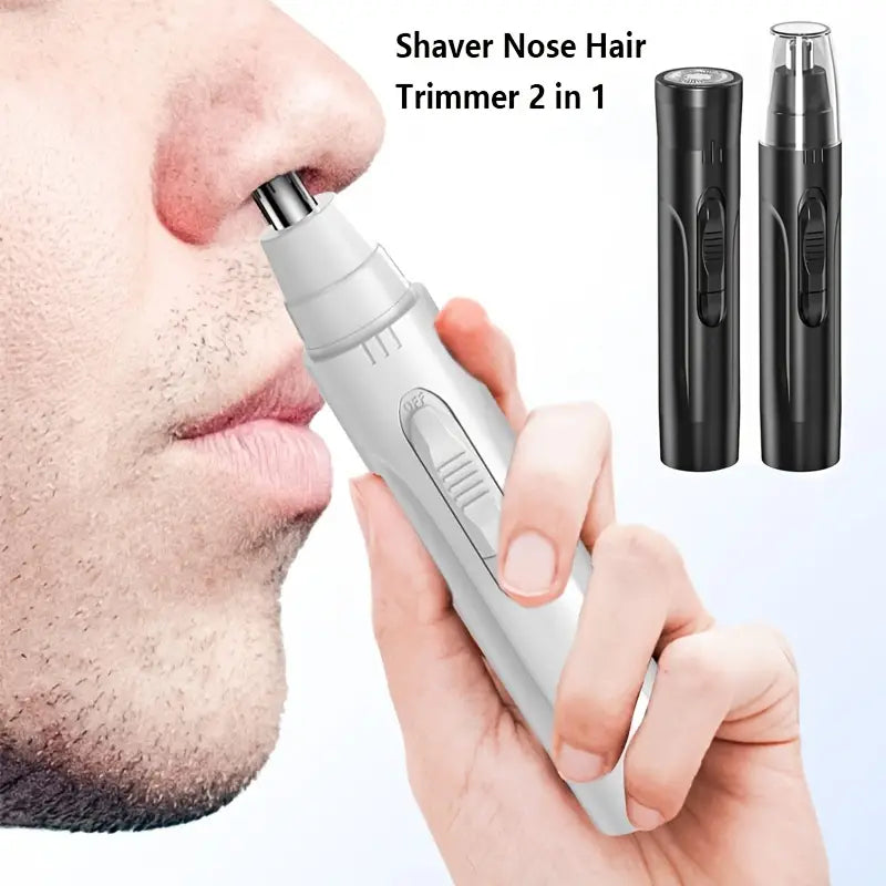 USB Rechargeable Waterproof Ear & Nose Hair Trimmer – Painless Grooming for Men & Women