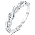 Moissanit-Ehering für Frauen | Ewigkeit-Ring aus 925er Sterlingsilber