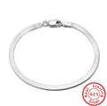 Sterling Silver Flat Snake Chain Bracelet
