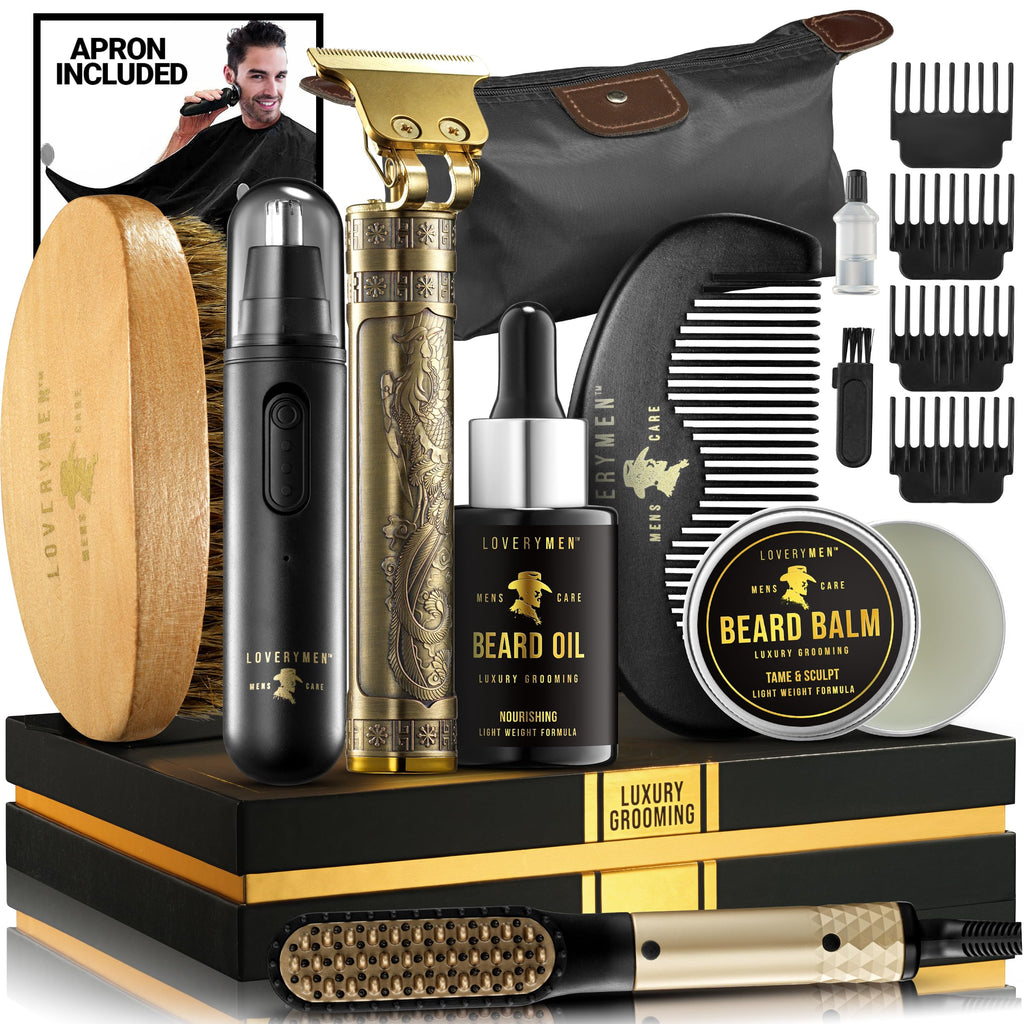 Lovery 15-Piece Men's Beard Grooming & Trimmer Kit