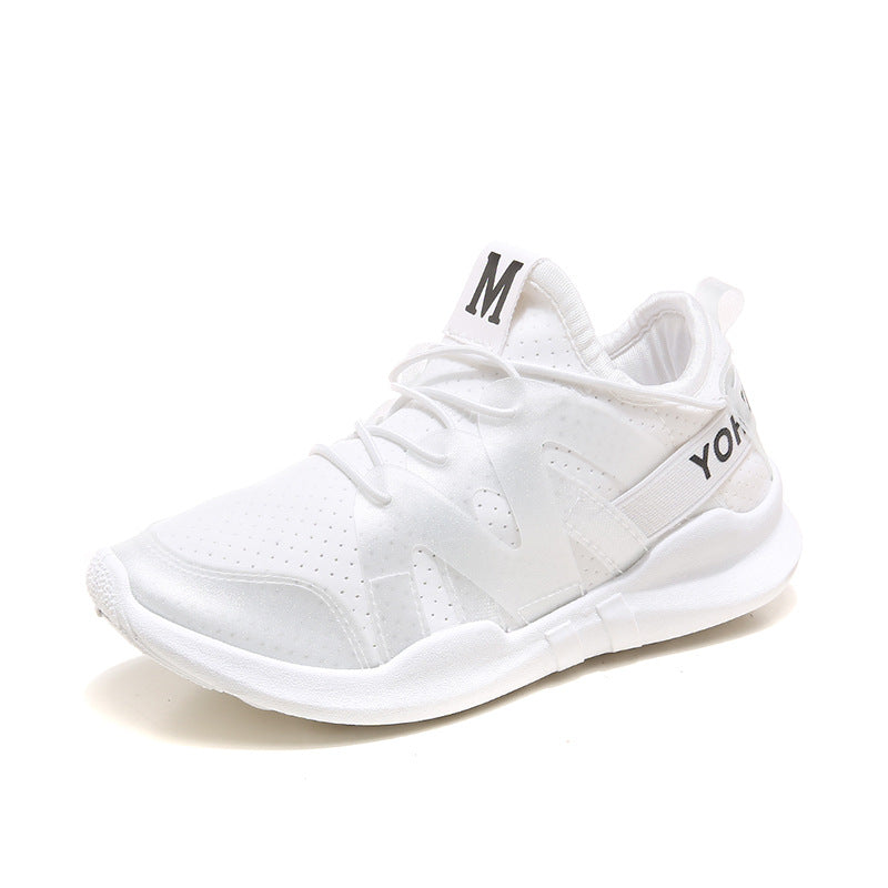 Baskets de sport pour femme en cuir PU avec semelle en caoutchouc